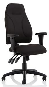 Esme Fabric Posture Office Chair In Black With Arms