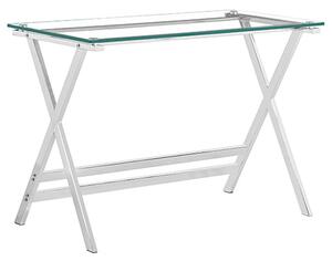 Callia Clear Glass Console Table With Metal Legs