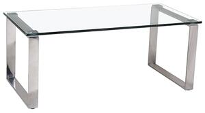 Callison Clear Glass Coffee Table With Stainless Steel Legs