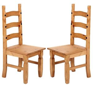 Carlen Light Pine Wooden Dining Chairs In Pair