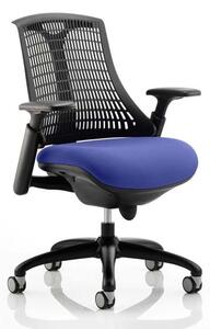 Flex Task Black Back Office Chair With Stevia Blue Seat