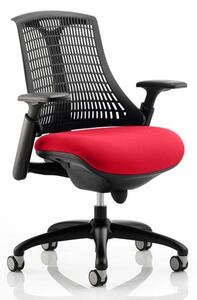 Flex Task Black Back Office Chair With Bergamot Cherry Seat