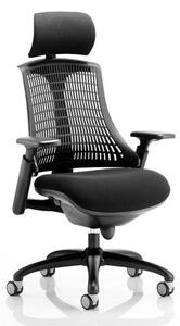 Flex Task Headrest Office Chair In Black Frame With Black Back