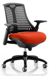 Flex Task Black Back Office Chair With Tabasco Red Seat