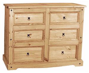 Carlen Wooden Chest Of 6 Drawers In Waxed Light Pine