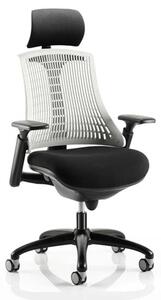 Flex Task Headrest Office Chair In Black Frame With White Back