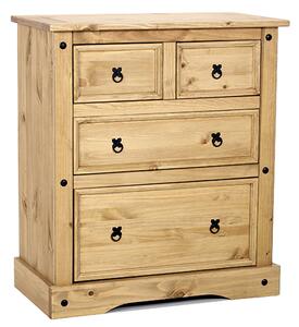 Carlen Wooden Chest Of 4 Drawers Wide In Light Pine