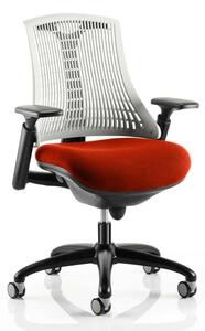 Flex Task White Back Office Chair With Tabasco Red Seat
