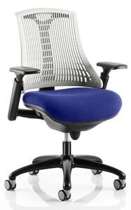 Flex Task White Back Office Chair With Stevia Blue Seat
