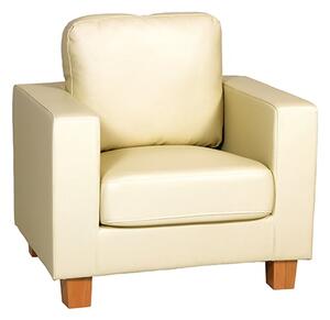 Caridad PU Leather 1 Seater Sofa In Cream