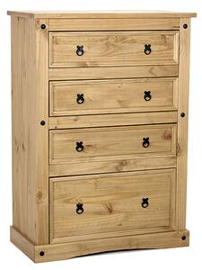 Carlen Wooden Chest Of 4 Drawers Tall In Light Pine