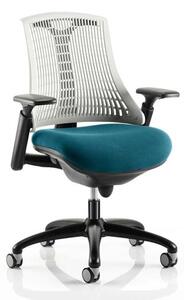 Flex Task White Back Office Chair With Maringa Teal Seat