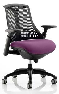 Flex Task Black Back Office Chair With Tansy Purple Seat