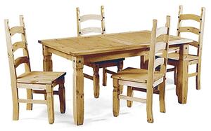 Carlen Wooden Dining Set With 4 Chairs In Light Pine