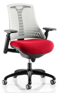 Flex Task White Back Office Chair With Bergamot Cherry Seat