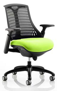 Flex Task Black Back Office Chair With Myrrh Green Seat