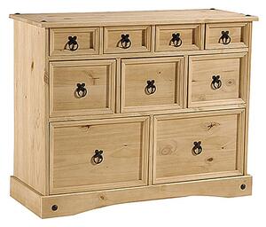 Carlen Wooden Chest Of 9 Drawers In Waxed Light Pine