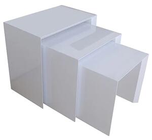 Felicja High Gloss Nest Of 3 Tables In White