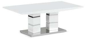 Jasna High Gloss Coffee Table With Steel Coated Base In White