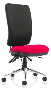 Chiro High Black Back Office Chair In Tabasco Red No Arms