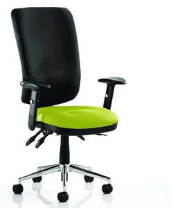 Chiro High Black Back Office Chair In Myrrh Green With Arms