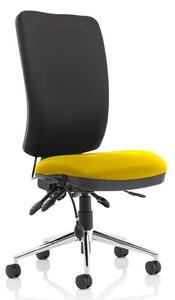 Chiro High Black Back Office Chair In Senna Yellow No Arms