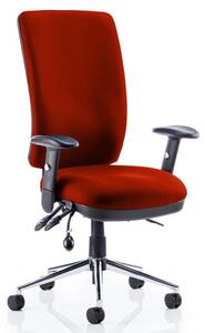 Chiro High Back Office Chair In Tobasco Red With Arms