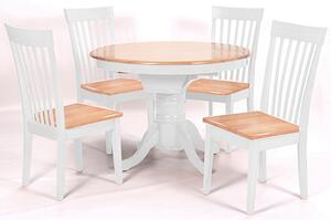 Larkin Wooden Extending Dining Set In Oak White With 4 Chairs