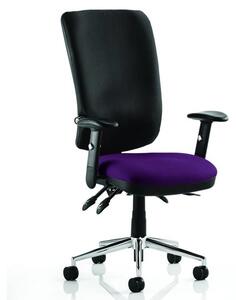 Chiro High Black Back Office Chair In Tansy Purple With Arms