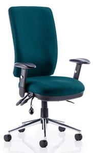 Chiro High Back Office Chair In Maringa Teal With Arms