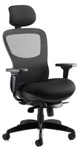 Stealth Shadow Ergo Headrest Office Chair In Black Airmesh Seat