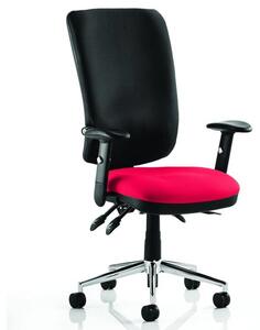 Chiro High Black Back Office Chair In Bergamot Cherry With Arms