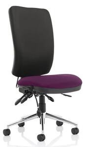 Chiro High Black Back Office Chair In Tansy Purple No Arms