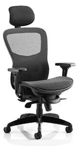 Stealth Shadow Ergo Headrest Office Chair In Black Mesh Seat