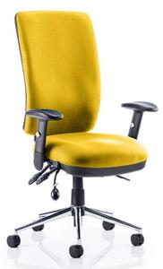 Chiro High Back Office Chair In Senna Yellow With Arms