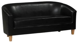 Cardea PU Leather 3 Seater Sofa In Black