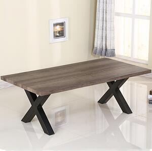 Maike Wooden Coffee Table With Black Metal Legs In Natural