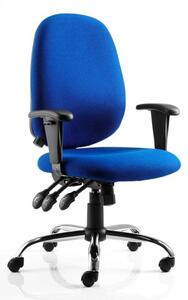 Lisbon Task Fabric Office Chair In Blue With Arms