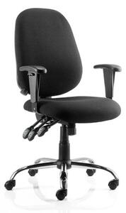 Lisbon Task Fabric Office Chair In Black With Arms