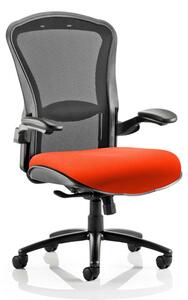 Houston Heavy Black Back Office Chair With Tabasco Red Seat