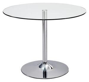 Eastleigh Clear Glass Round Dining Table In Chrome Base