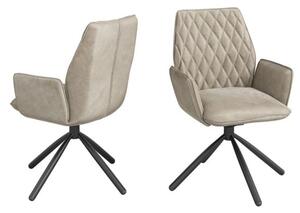 Zekrot Mink Fabric Dining Chairs With Metal Legs In Pair