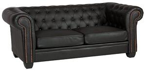 Wenona Leather And PVC 3 Seater Sofa In Black