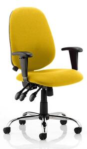 Lisbon Office Chair In Senna Yellow With Arms