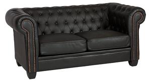 Wenona Leather And PVC 2 Seater Sofa In Black