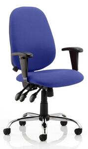 Lisbon Office Chair In Stevia Blue With Arms