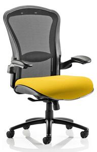 Houston Heavy Black Back Office Chair With Senna Yellow Seat