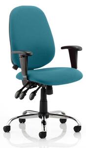 Lisbon Office Chair In Maringa Teal With Arms