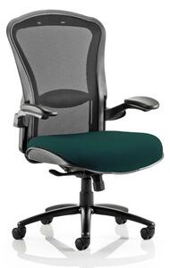 Houston Heavy Black Back Office Chair With Maringa Teal Seat