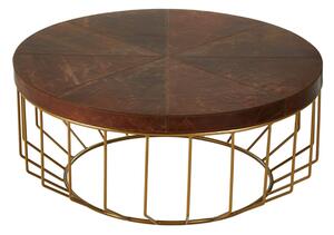 Kensick Round Wooden Coffee Table In Brown